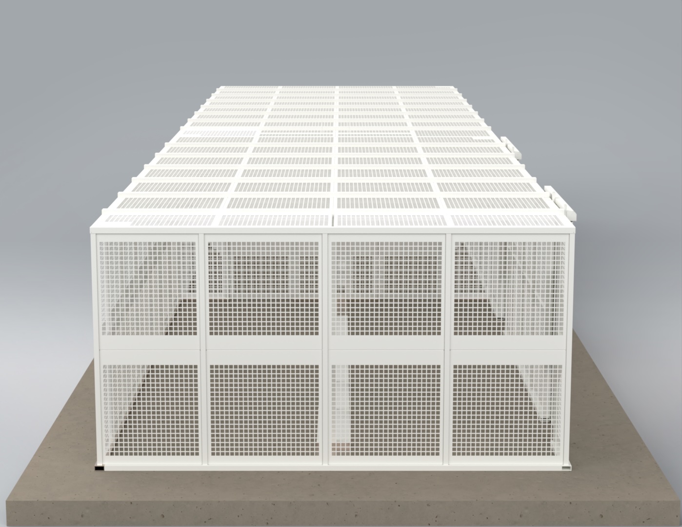 White Cage With Roof Front